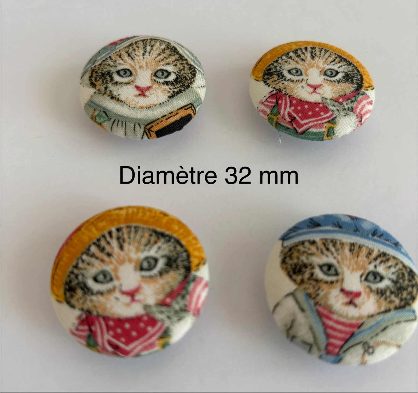 Boutons recouverts de tissu 